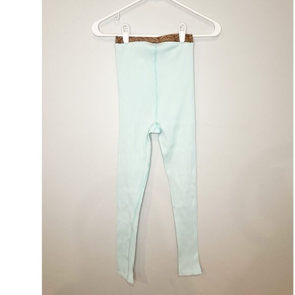Carbon38 ribbed high waisted leggings aqua teal - Picture 3 of 4